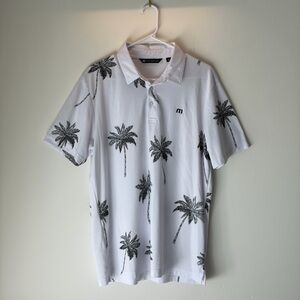 Travis Mathew Men's White Palm Tree Print Shirt